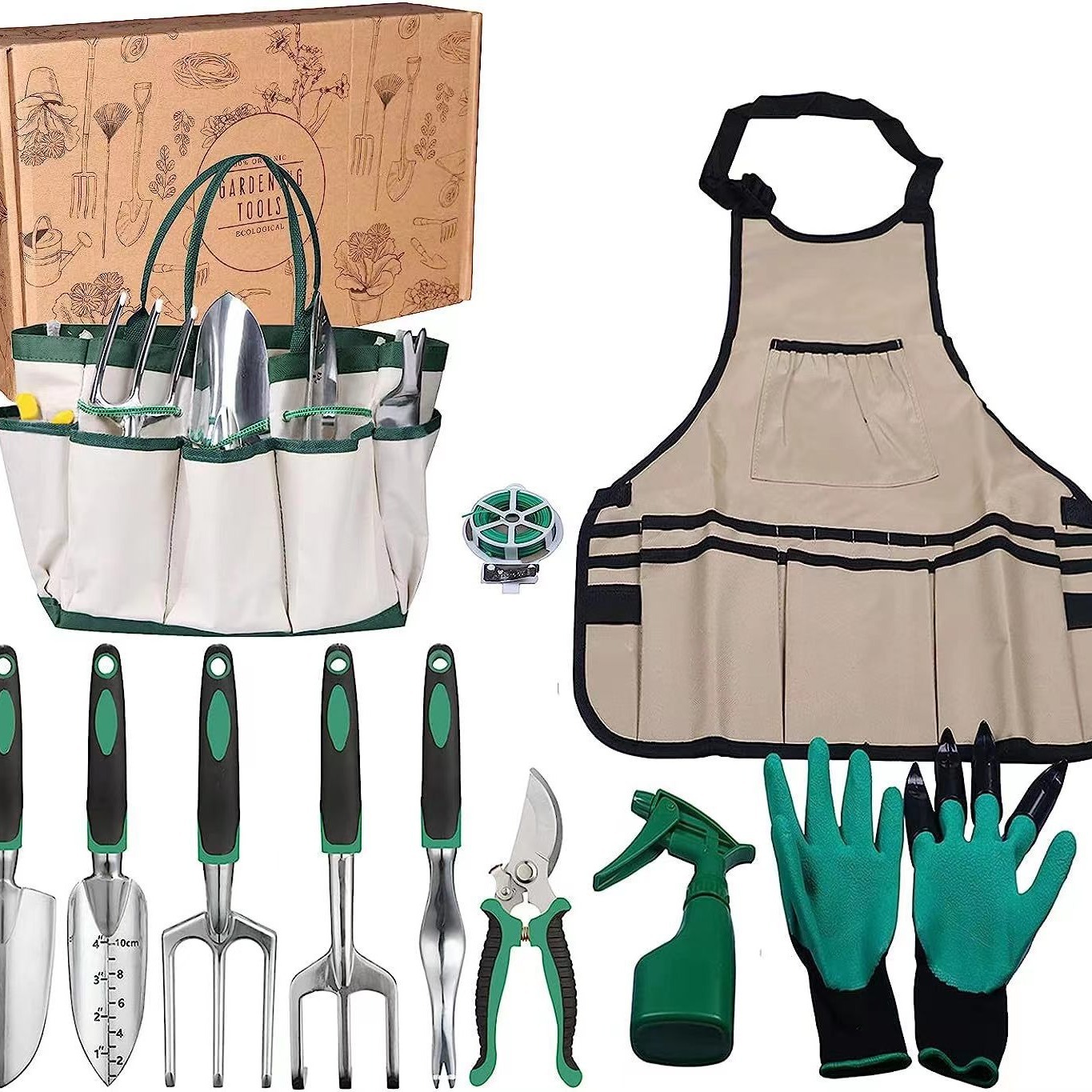 Gardening Tools Set Gift - Juego de 11 Herramientas de Jardinería