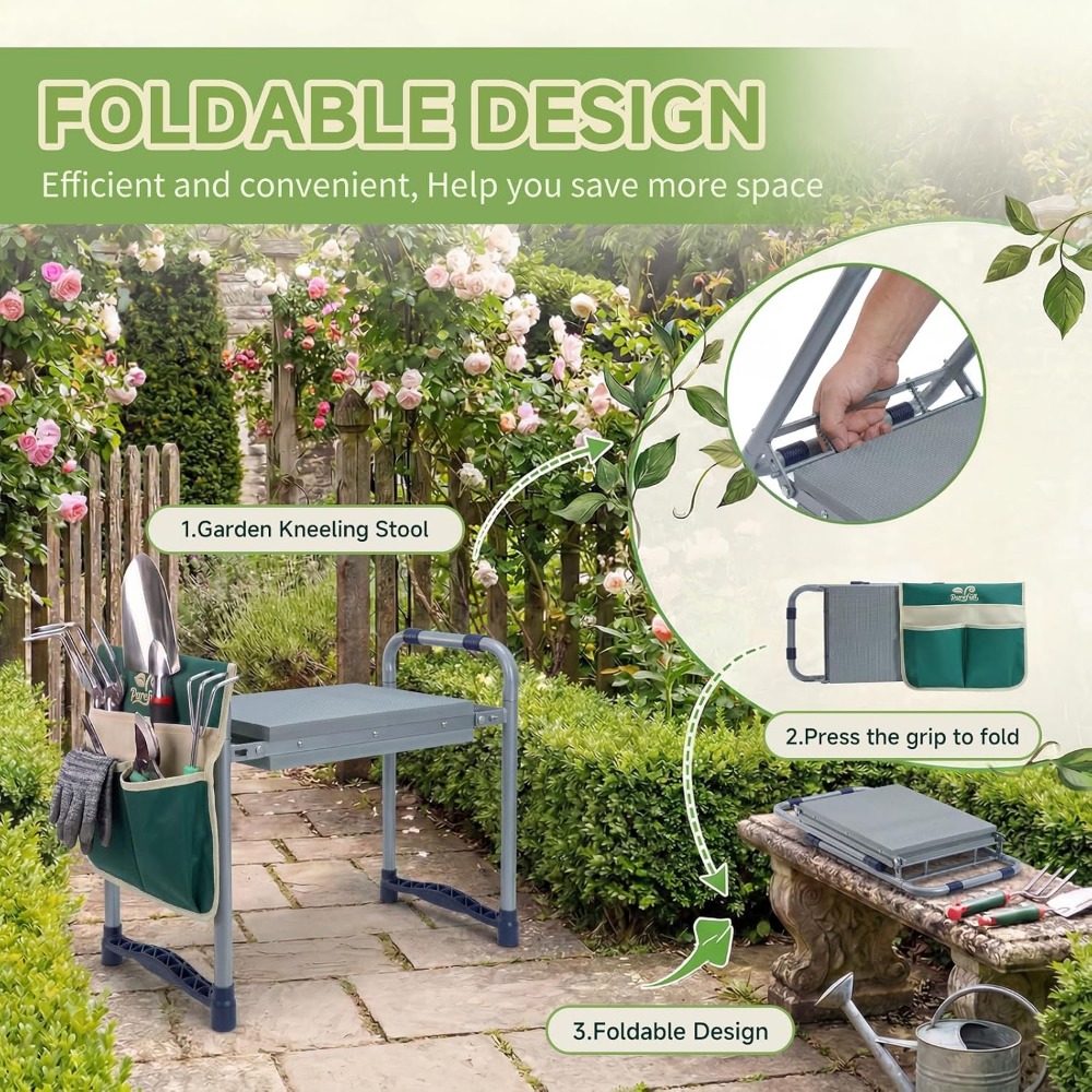 Rodillera y Taburete Plegable  - Gardening Tools For Seniors reseña y precio