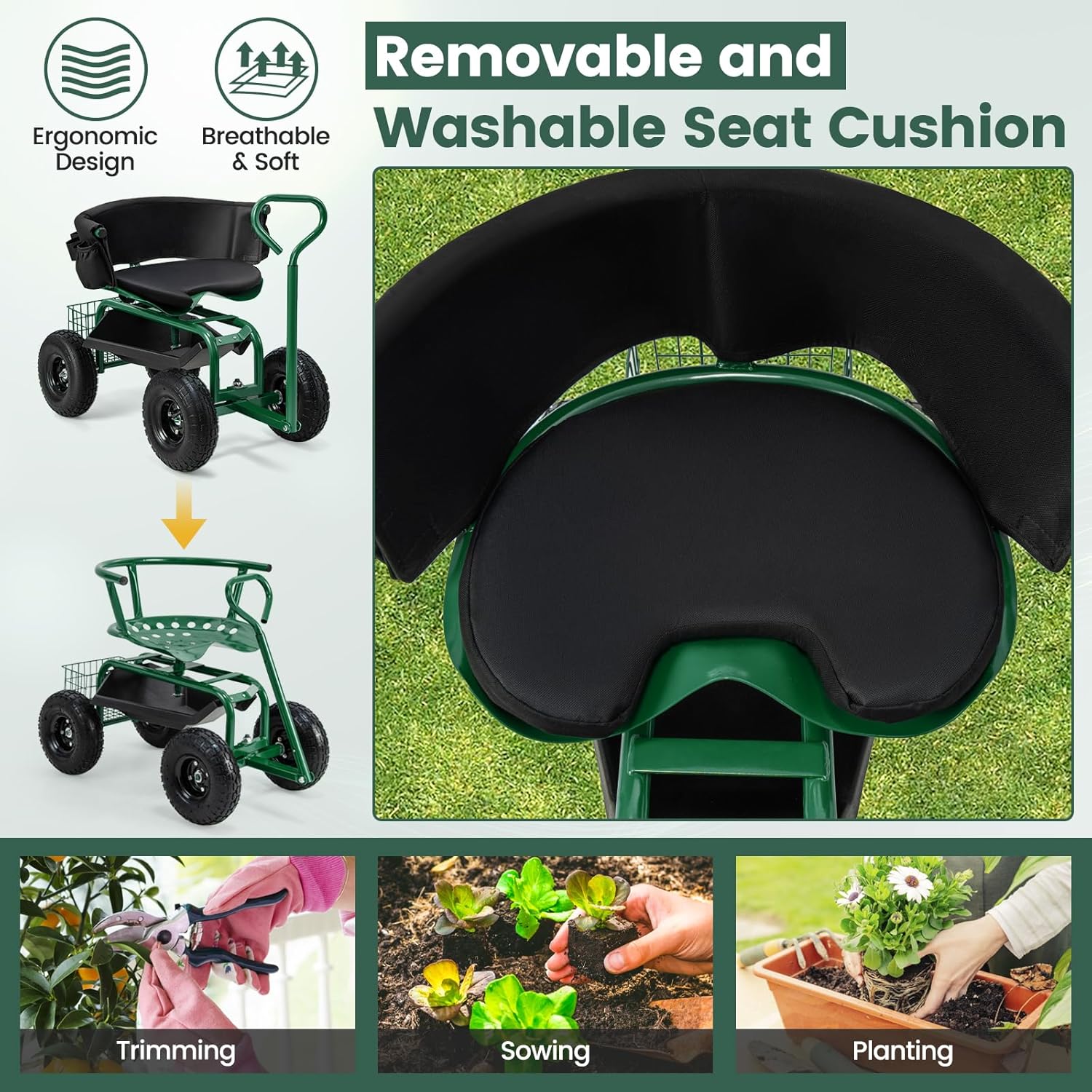 Asiento de Jardinería con Rued - Gardening Tools For Seniors reseña y precio