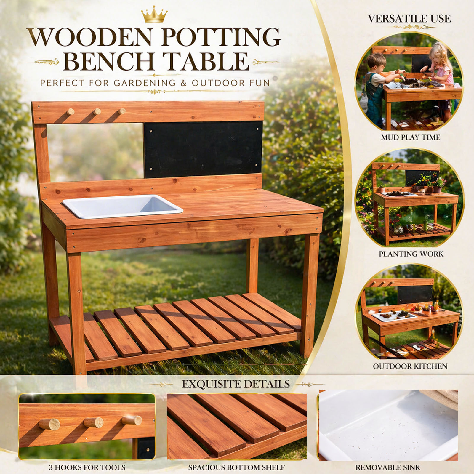 Mesas de Jardinería de Madera  - Gardening Tools For Kids reseña y precio